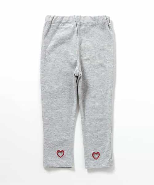 ハート刺繍レギンス  9分丈