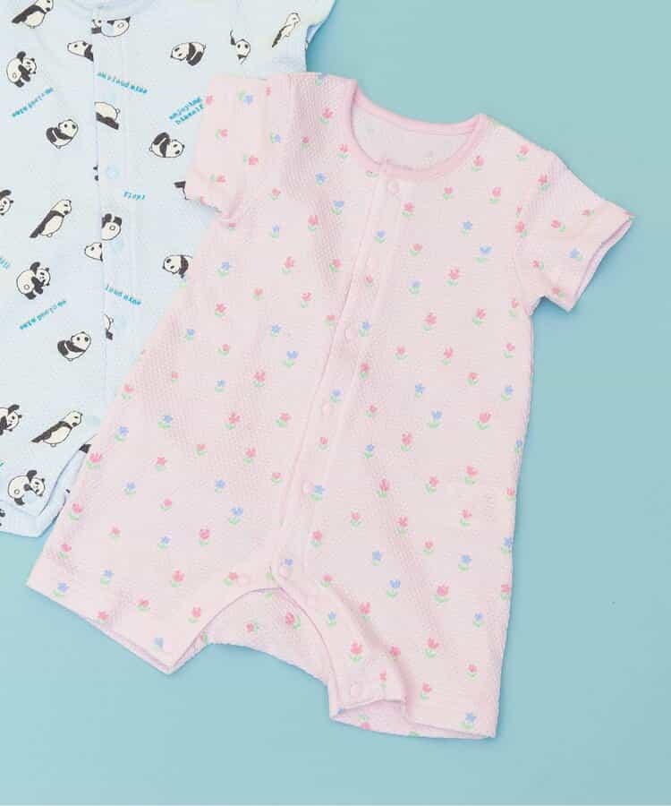 前開き総柄ぽこぽこロンパス