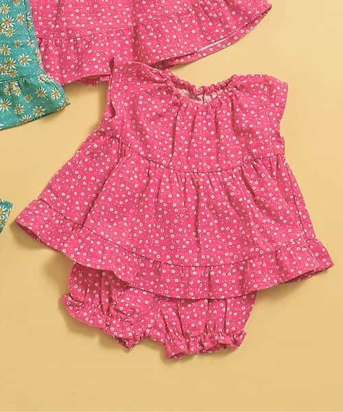 ☆SALE☆【リンク・上下セット】花柄ベビーセットアップ