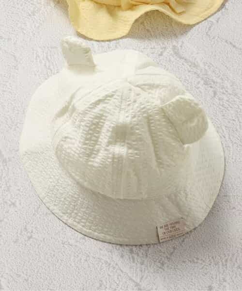 モコモコくま耳帽子 白＆ミルクティー 46～48cm ☆SALE☆【Bpop】くま耳帽子（J242015）|BREEZE（ブリーズ