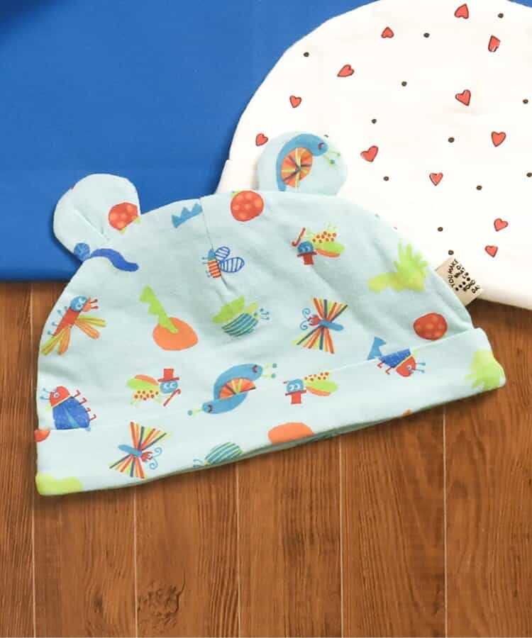 ★SALE★総柄耳付きベビー帽 マイファーストブリーズ