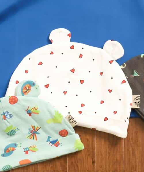 ★SALE★総柄耳付きベビー帽 マイファーストブリーズ