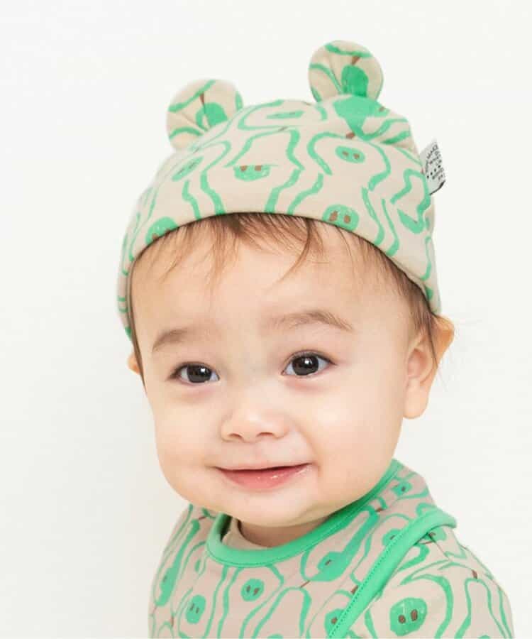 総柄耳付き帽子　マイファーストブリーズ