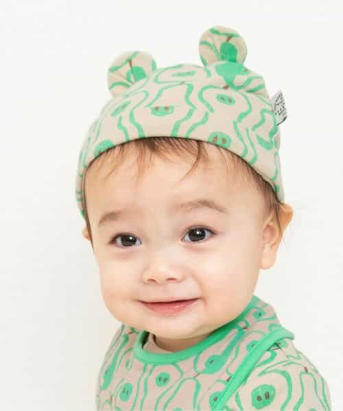 総柄耳付き帽子　マイファーストブリーズ