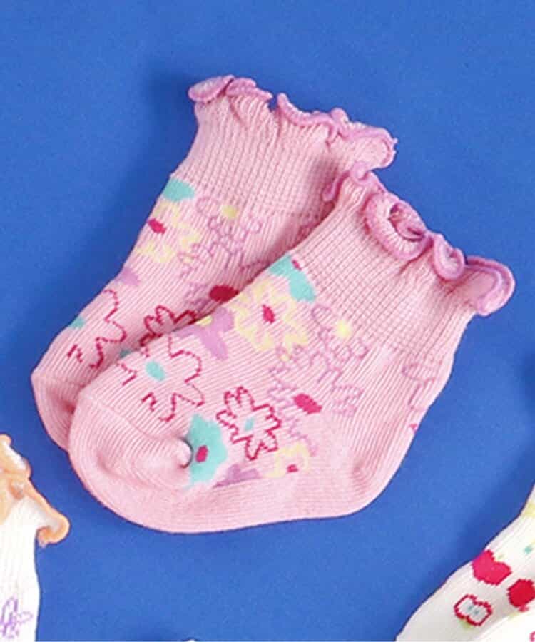 3P対象 GIRLS総柄ベビーソックス　マイファーストブリーズ