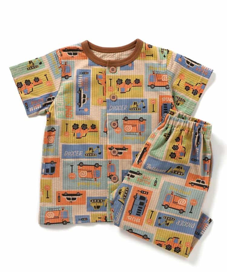 ★SALE★WEB限定 はたらくくるまブロック柄前あきパジャマ