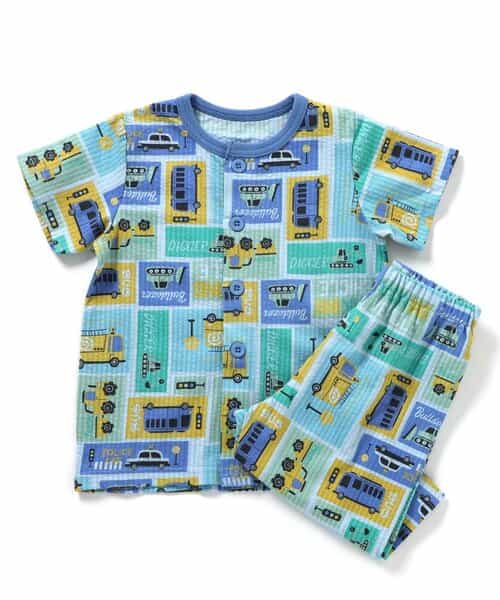 ★SALE★WEB限定 はたらくくるまブロック柄前あきパジャマ