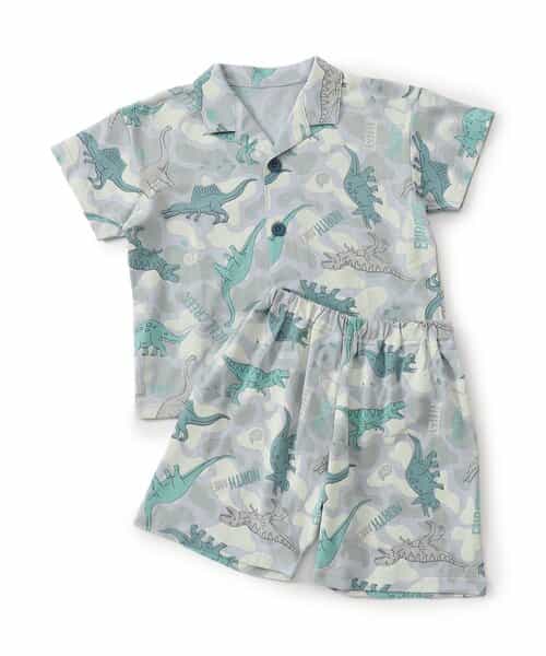 ★SALE★WEB限定 ダイナソーカモフラージュ柄前あきパジャマ