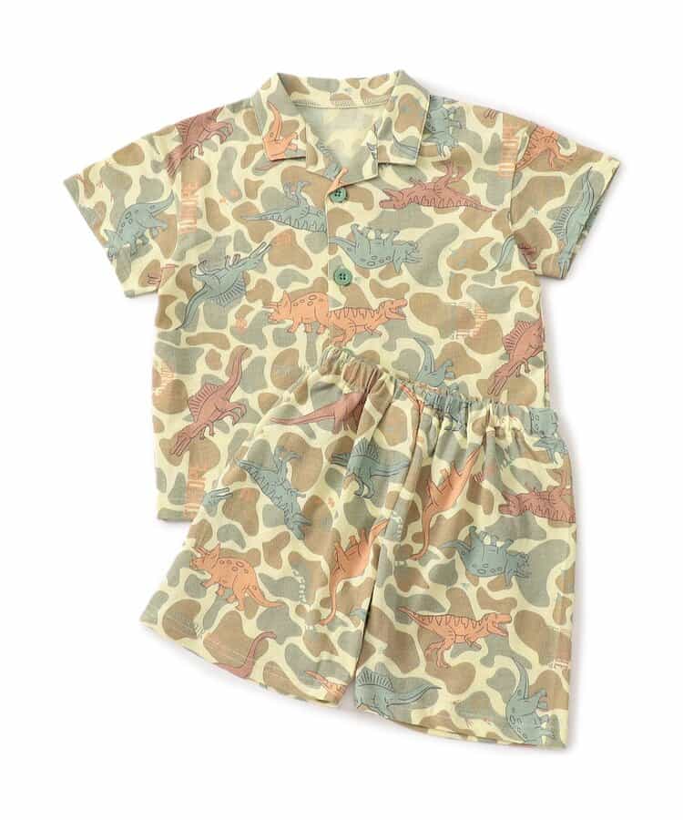 ★SALE★WEB限定 ダイナソーカモフラージュ柄前あきパジャマ