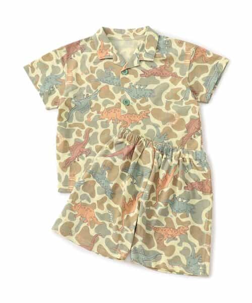 ★SALE★WEB限定 ダイナソーカモフラージュ柄前あきパジャマ
