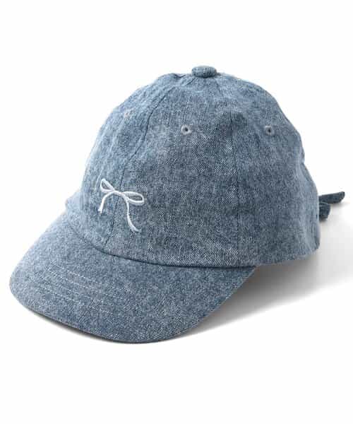 リボン刺繍キャップ_UVカット