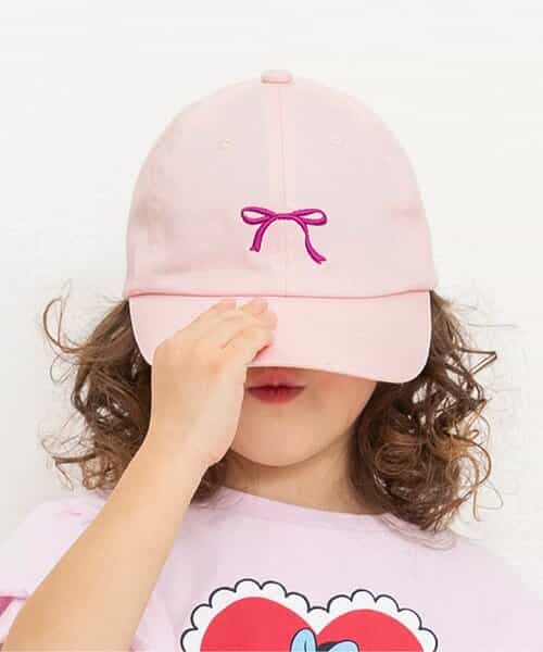 リボン刺繍キャップ_UVカット