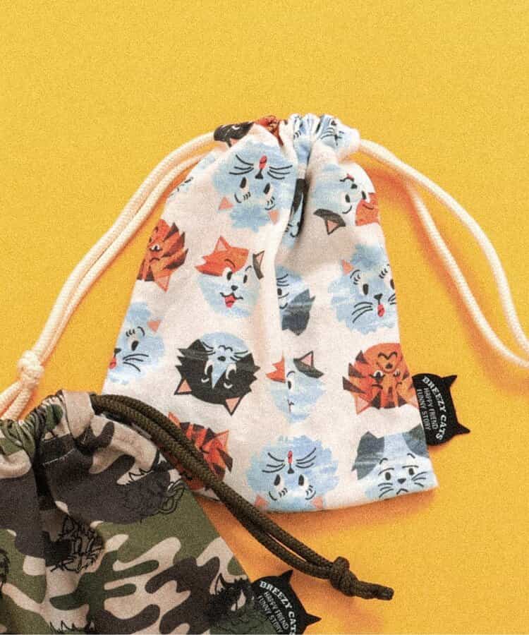 BREEZY CATS 総柄巾着