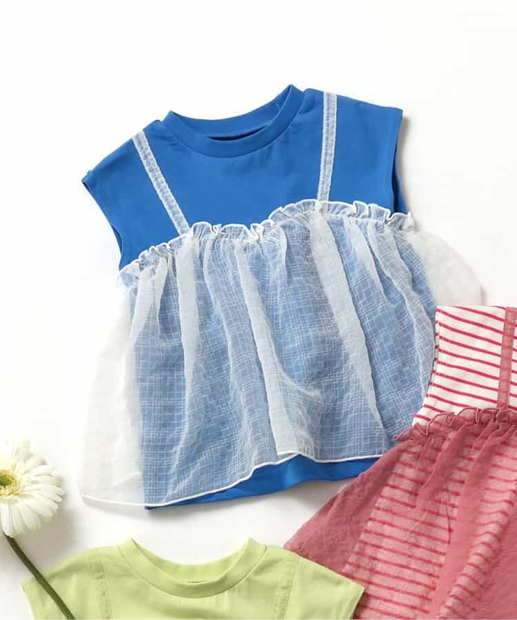 チュールフレンチスリーブTシャツ