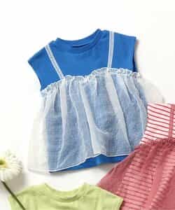 チュールフレンチスリーブTシャツ