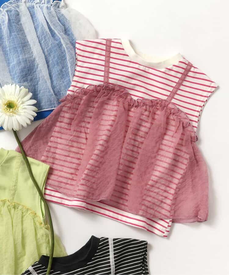 チュールフレンチスリーブTシャツ