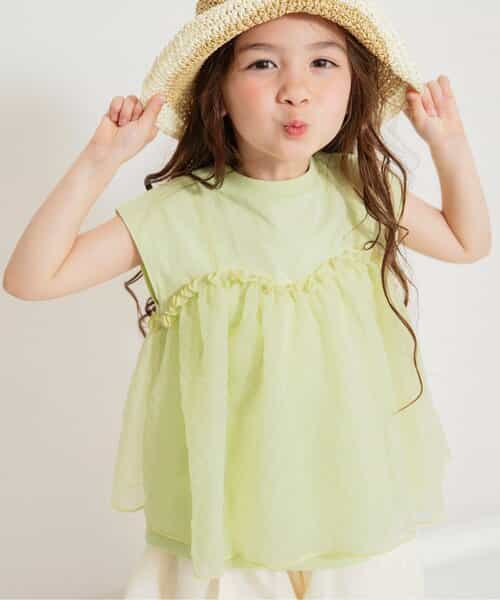 チュールフレンチスリーブTシャツ