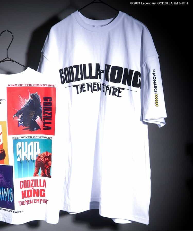 ★SALE★【ゴジラxコング 新たなる帝国】転写ワイドTシャツ(大人)