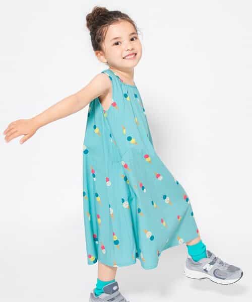【かずちゃん】プリントプリーツワンピース ブルー 31 Sons de mode ワンピース 花柄プリントプリーツワンピース