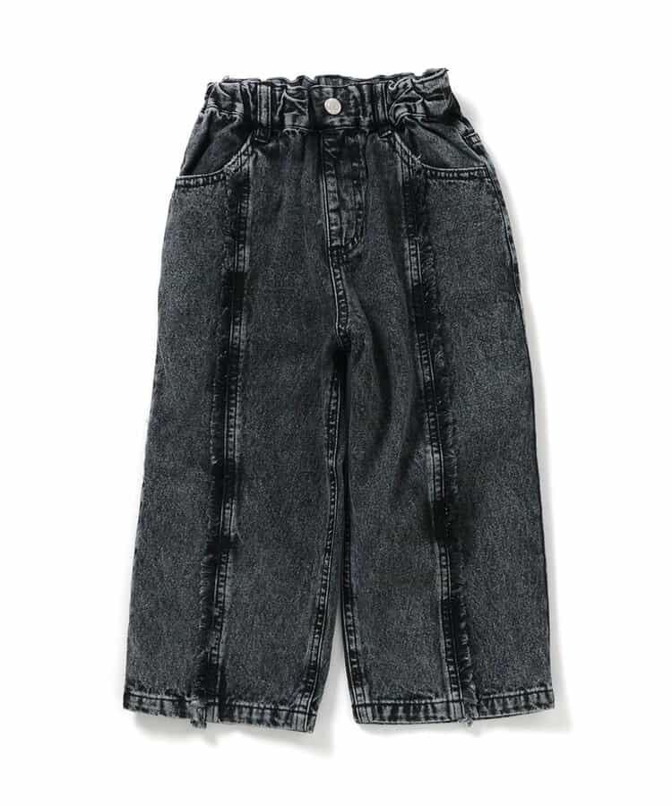 ★SALE★フリンジデニムストレートパンツ  10分丈