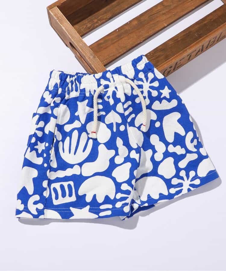 イロイロ柄ハーフパンツ  4分丈