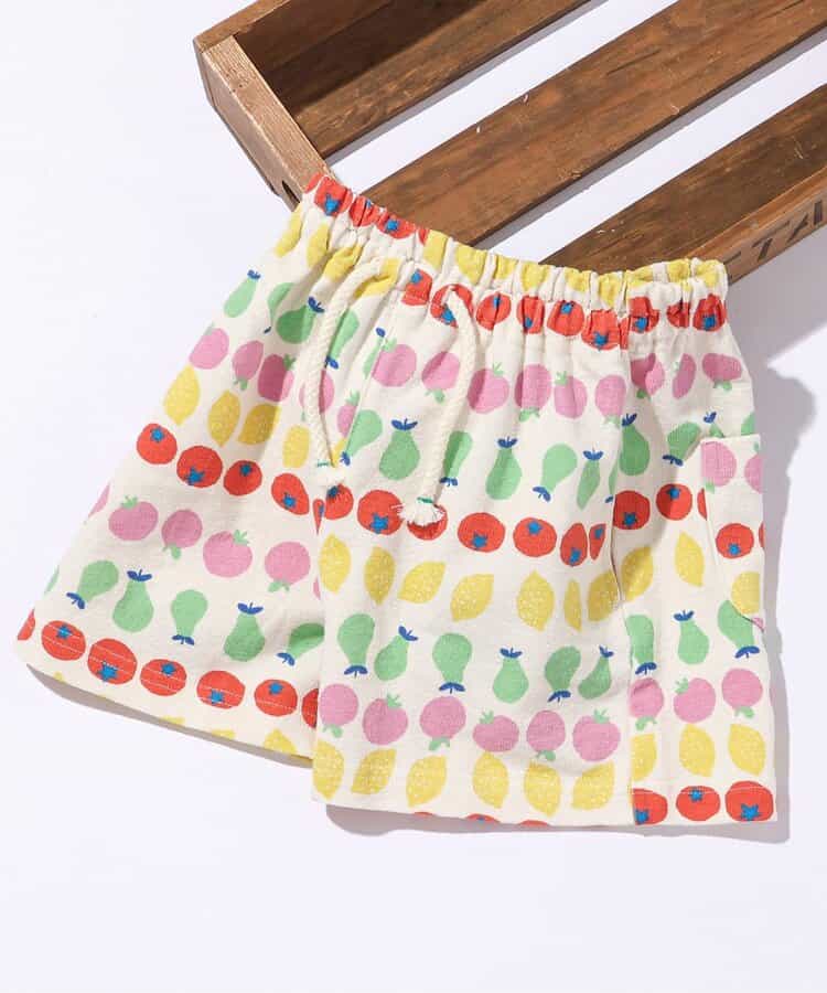 イロイロ柄ハーフパンツ  4分丈