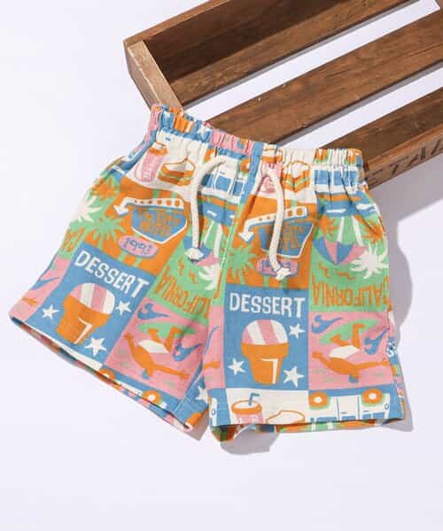 イロイロ柄ハーフパンツ  4分丈