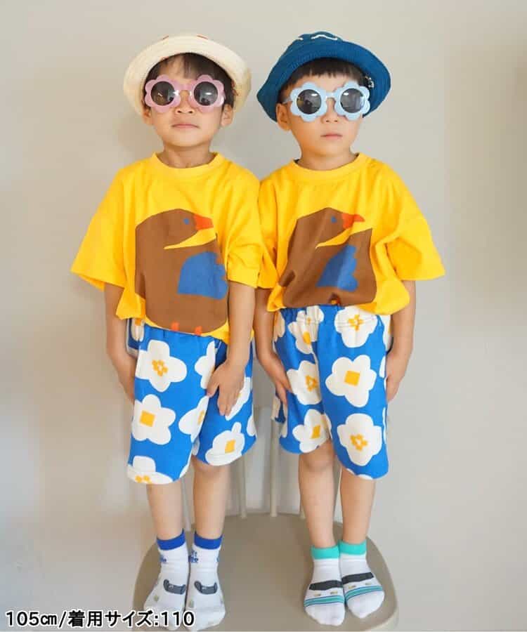 ★SALE★【リンク】総柄カットソーハーフパンツ  5分丈_911363