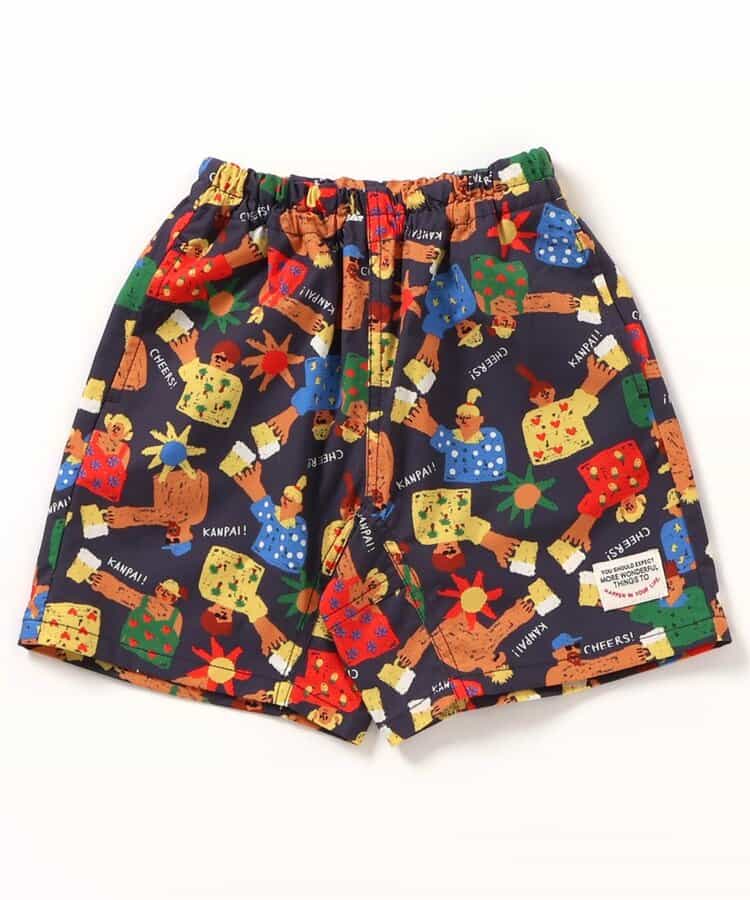 ★SALE★【UVカット/撥水加工】水陸両用総柄アクティブパンツ 4分丈