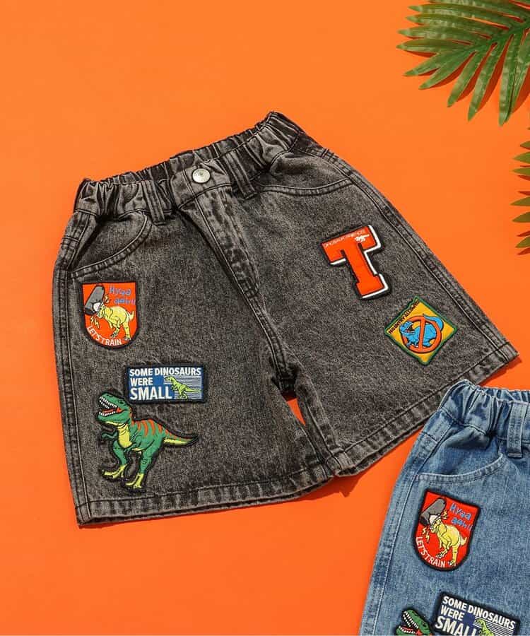 恐竜ワッペンデニムパンツ