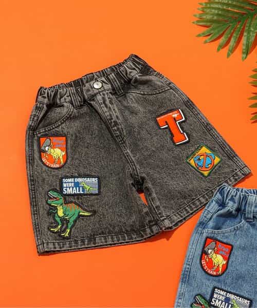 恐竜ワッペンデニムパンツ