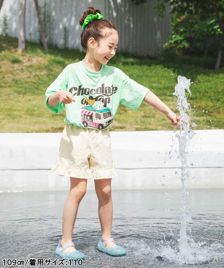【UVカット/はっ水加工】水陸両用フリルパンツ  ショート丈_910417