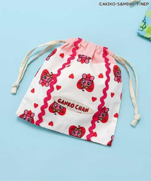 がんこちゃん＆がんペーちゃん 総柄巾着(Sサイズ)