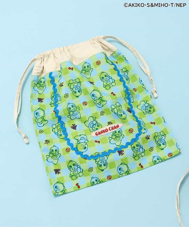 がんこちゃん＆がんペーちゃん 総柄巾着(Lサイズ)