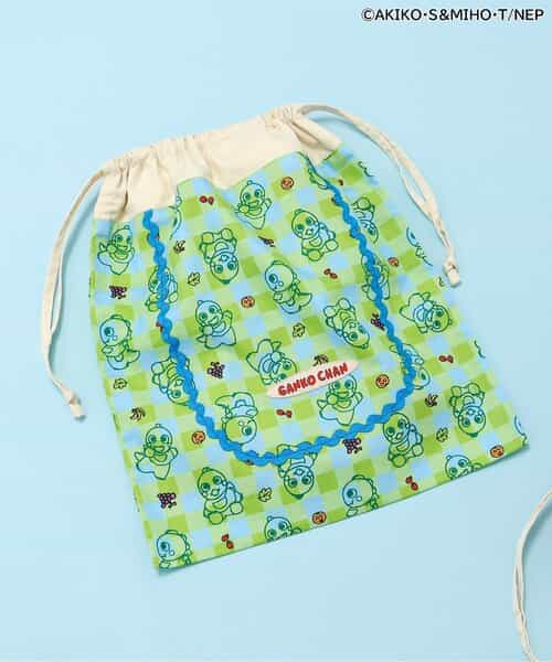 がんこちゃん＆がんペーちゃん 総柄巾着(Lサイズ)