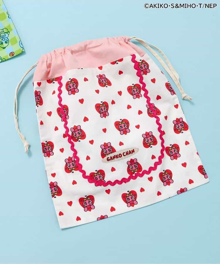 がんこちゃん＆がんペーちゃん 総柄巾着(Lサイズ)