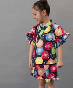 ★SALE★【すっぽり着られる】フリル甚平_女の子