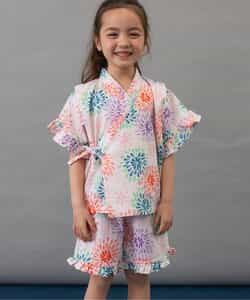 ★SALE★【すっぽり着られる】フリル甚平_女の子