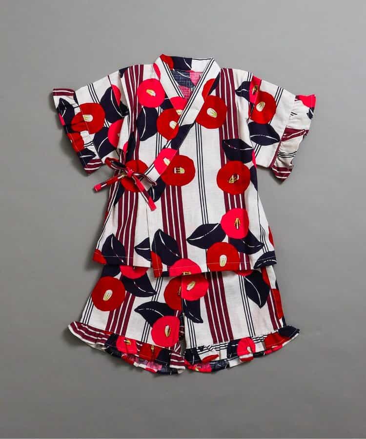 ★SALE★【すっぽり着られる】フリル甚平_女の子