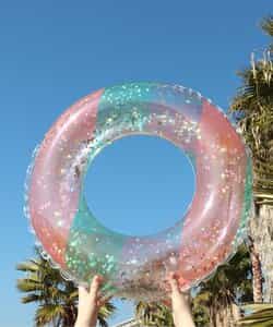 ★SALE★クリアチェック　リングフロート（ラメ）_うきわ