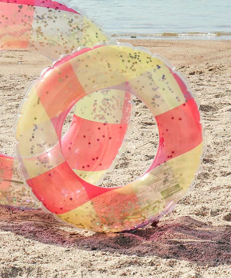 ★SALE★クリアチェック　リングフロート（ラメ）_うきわ