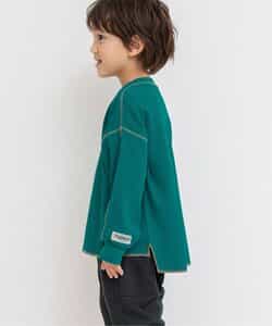 配色ステッチビッグシルエットワッフルTシャツ