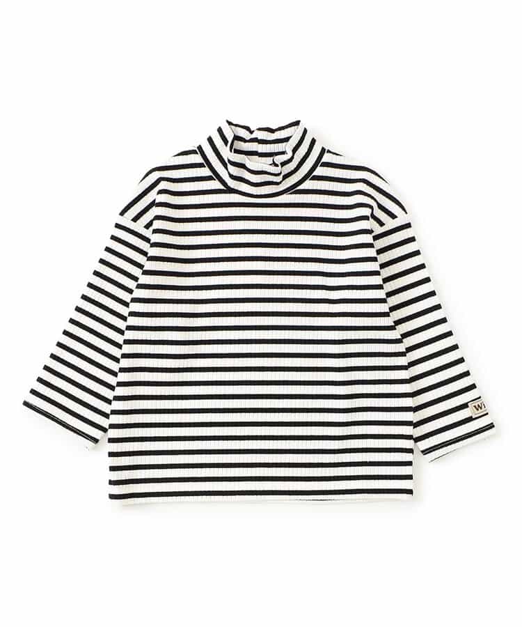 ハイネックリブボーダーTシャツ_948937