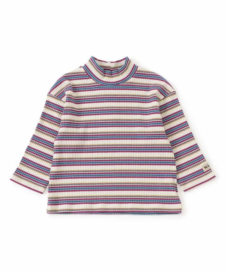 ハイネックリブボーダーTシャツ_948940