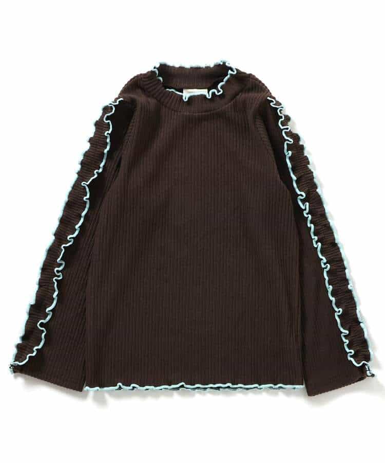【リンク】袖フリルメロウリブTシャツ_987590
