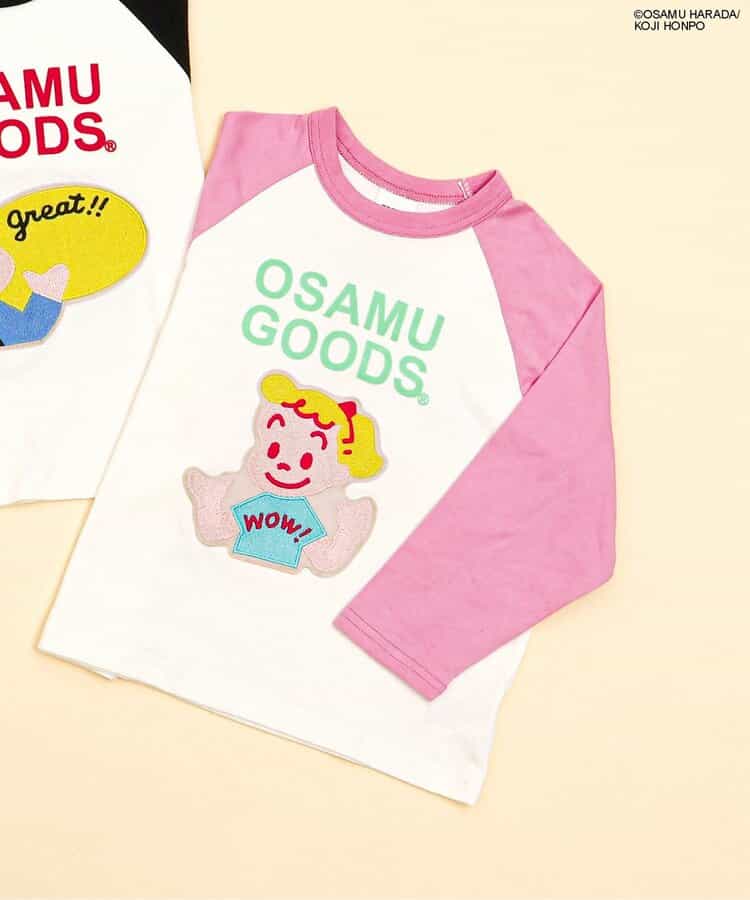 ＜OSAMU GOODS＞ラグランワッペン長袖Tシャツ