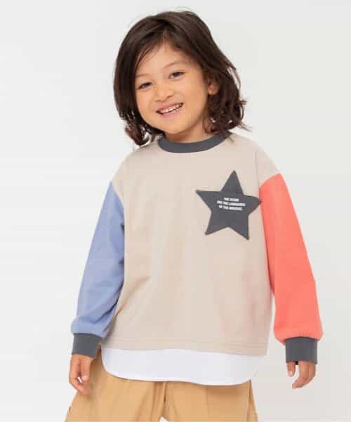 WEB限定 スターポケットレイヤード風Tシャツ