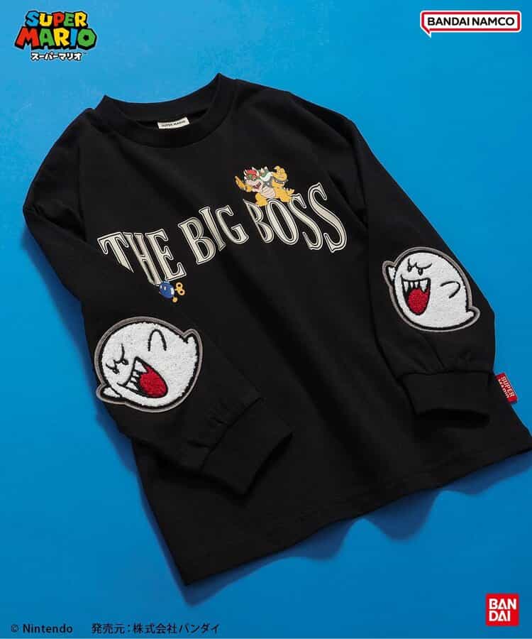 スーパーマリオ エルボーパッチTシャツ