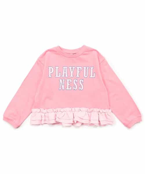 WEB限定 裾フリル長袖Tシャツ