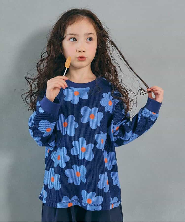 WEB限定  総柄＆ロゴワッフルTシャツ
